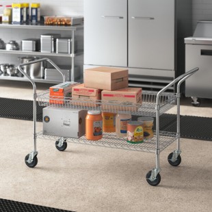 Regency Chrome One Shelf and One Basket Utility Cart - 24 Regency Chrome One Shelf and One Basket Utility Cart - 24