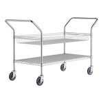 Regency Chrome One Shelf and One Basket Utility Cart - 24 Regency Chrome One Shelf and One Basket Utility Cart - 24