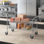 Regency Chrome One Shelf and One Basket Utility Cart - 24 Regency Chrome One Shelf and One Basket Utility Cart - 24