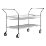 Regency Chrome One Shelf and One Basket Utility Cart - 24 Regency Chrome One Shelf and One Basket Utility Cart - 24