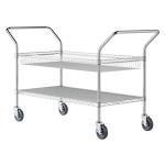 Regency Chrome One Shelf and One Basket Utility Cart - 24 Regency Chrome One Shelf and One Basket Utility Cart - 24