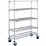 Metro 5A556BC Super Adjustable Chrome 5 Tier Mobile Shelving Unit with Rubber Casters - 24 Metro 5A556BC Super Adjustable Chrome 5 Tier Mobile Shelving Unit with Rubber Casters - 24