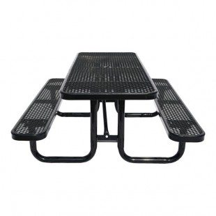 Lifeyard 6' Black Expanded Metal Picnic Table