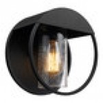 Globe Modern Outdoor Matte Black Wall Sconce with Seeded Glass Shade - 120V, 60W Globe Modern Outdoor Matte Black Wall Sconce with Seeded Glass Shade - 120V, 60W