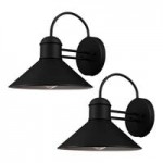 Globe Modern Outdoor Matte Black Wall Sconce with Seeded Glass Shade - 120V, 60W Globe Modern Outdoor Matte Black Wall Sconce with Seeded Glass Shade - 120V, 60W