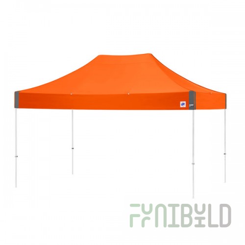 E-Z Up EC3STL15KFWHTSO Eclipse Instant Shelter 10' x 15' Steel Orange Canopy with White Frame