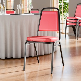 Lancaster Table & Seating Red Stackable Chair with 2 Lancaster Table & Seating Red Stackable Chair with 2