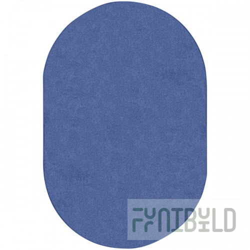 Joy Carpets Kid Essentials Just Kidding 6' x 9' Cobalt Blue Oval Area Rug