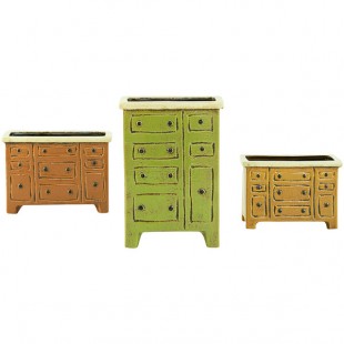 Kalalou 3-Piece Multicolor Ceramic Chest of Drawers Planter Set Kalalou 3-Piece Multicolor Ceramic Chest of Drawers Planter Set