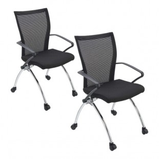 Safco TSH1BB Valore Training Series High-Back Nesting Black Mesh / Fabric Chair - 2/Case Safco TSH1BB Valore Training Series High-Back Nesting Black Mesh / Fabric Chair - 2/Case