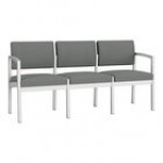 Lesro Lenox Steel Open House Asteroid Fabric 3-Seat Sofa with Center Arms