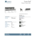 Lesro Lenox Steel Open House Asteroid Fabric 3-Seat Sofa with Center Arms