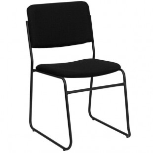 Flash Furniture Hercules High-Density Black Fabric Mid-Back Stacking Chair with Black Sled Base Flash Furniture Hercules High-Density Black Fabric Mid-Back Stacking Chair with Black Sled Base