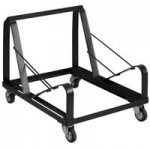 Flash Furniture Hercules High-Density Black Fabric Mid-Back Stacking Chair with Black Sled Base