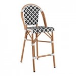 Lancaster Table & Seating Bistro Black and White Birdseye Weave Rattan Outdoor Arm Chair Lancaster Table & Seating Bistro Black and White Birdseye Weave Rattan Outdoor Arm Chair