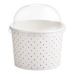 Choice 12 oz. Polka Dot Paper Frozen Yogurt / Food Cup with Dome Lid - 50/Case Choice 12 oz. Polka Dot Paper Frozen Yogurt / Food Cup with Dome Lid - 50/Case