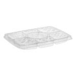 Inline Plastics Essentials 80 oz. Clear PET Plastic 7-Compartment Rectangular Platter with Lid - 60/Case Inline Plastics Essentials 80 oz. Clear PET Plastic 7-Compartment Rectangular Platter with Lid - 60/Case
