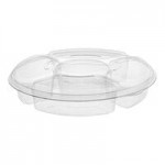 Inline Plastics Essentials 80 oz. Clear PET Plastic 7-Compartment Rectangular Platter with Lid - 60/Case Inline Plastics Essentials 80 oz. Clear PET Plastic 7-Compartment Rectangular Platter with Lid - 60/Case
