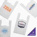 Choice Customizable 1/6 Standard Size White Unprinted Medium-Duty Plastic T-Shirt Bag - 1,000/Case