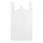 Choice Customizable 1/6 Standard Size White Unprinted Medium-Duty Plastic T-Shirt Bag - 1,000/Case