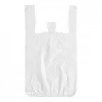 Choice Customizable 1/6 Standard Size White Unprinted Medium-Duty Plastic T-Shirt Bag - 1,000/Case