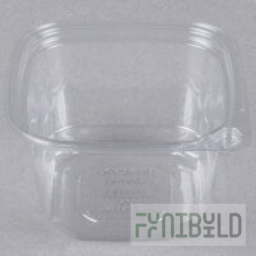 Good Natured 16 oz. Clear PLA Plastic Square Deli Container - 675/Case