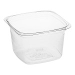 Good Natured 16 oz. Clear PLA Plastic Square Deli Container - 675/Case