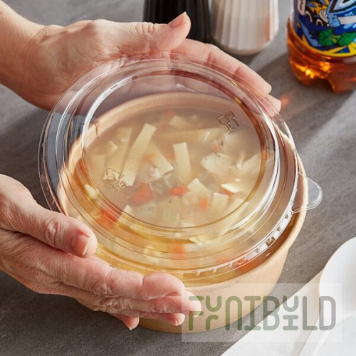 Choice 16-32 oz. Round PET Take-Out Lid - 300/Case