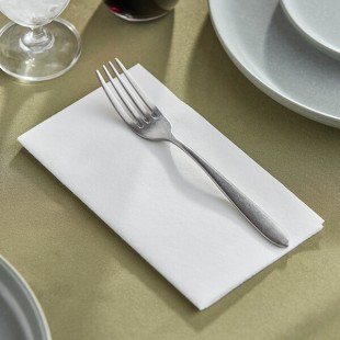 Choice Premium White Linen-Feel 1/8 Fold Dinner Napkin - 100/Pack