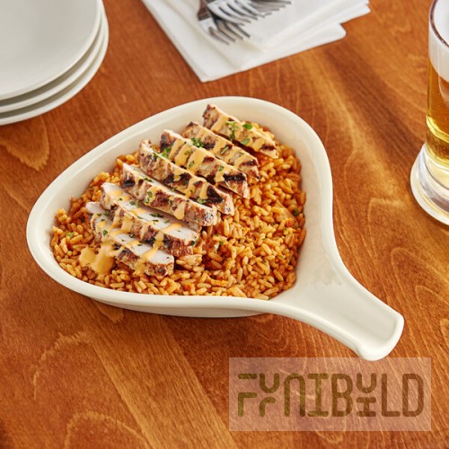 Acopa 18 oz. Ivory Stoneware Fry Pan Server - 12/Case