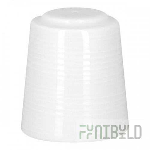 RAK Porcelain Helm 1.75 oz. Bright White Embossed Porcelain Pepper Shaker - 6/Case