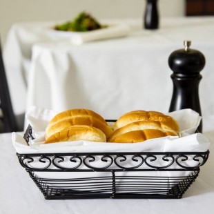 TableCraft BK27209 Mediterranean Rectangular Black Metal Basket - 9 TableCraft BK27209 Mediterranean Rectangular Black Metal Basket - 9