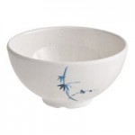 Acopa Biru 2 oz. Rectangular Melamine Divided Sauce Dish - 24/Case