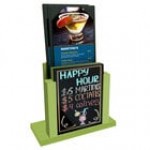 Menu Solutions WDMH-WET Country Oak Wood Menu Holder with 4