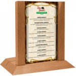 Menu Solutions WDMH-WET Country Oak Wood Menu Holder with 4