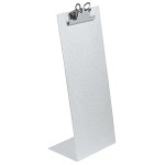 Menu Solutions MTCL-411 Alumitique Aluminum Menu Tent with Clip - Brushed Finish - 4 1/4 Menu Solutions MTCL-411 Alumitique Aluminum Menu Tent with Clip - Brushed Finish - 4 1/4