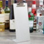Menu Solutions MTCL-411 Alumitique Aluminum Menu Tent with Clip - Brushed Finish - 4 1/4 Menu Solutions MTCL-411 Alumitique Aluminum Menu Tent with Clip - Brushed Finish - 4 1/4