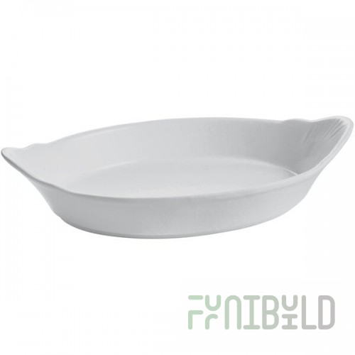TableCraft CW1710N 28 oz. Natural Oval Au Gratin Dish