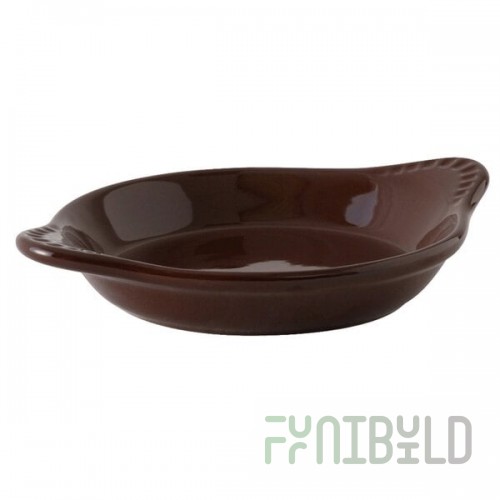 Tuxton DMN-0902 9 oz. Mahogany Round China Shirred Egg Dish - 12/Case