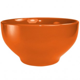 International Tableware Cancun 144 oz. Orange Stoneware Footed Bowl - 6/Case