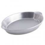 Bon Chef 2078BLK 4 Qt. Black Sandstone Finish Cast Aluminum Oval Casserole Dish with Shell Handles