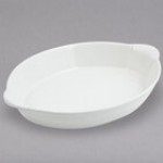 Bon Chef 2078BLK 4 Qt. Black Sandstone Finish Cast Aluminum Oval Casserole Dish with Shell Handles
