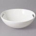 10 Strawberry Street WTR-16HNDBWL Whittier 3 Qt. White Round Porcelain Handled Bowl - 4/Case