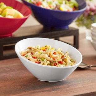 Acopa 20 oz. White Slanted Melamine Bowl Acopa 20 oz. White Slanted Melamine Bowl