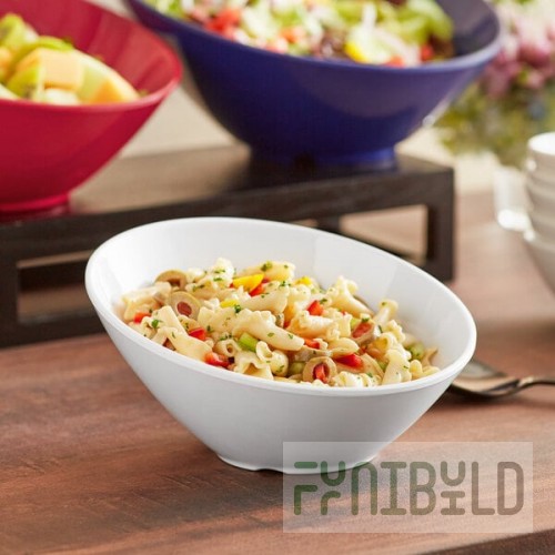 Acopa 20 oz. White Slanted Melamine Bowl
