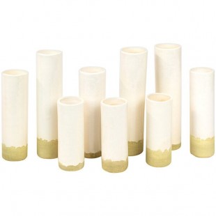 Kalalou 9-Piece White Clay and Ceramic Bud Vase Set Kalalou 9-Piece White Clay and Ceramic Bud Vase Set