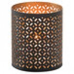 Hollowick 6105 Monarch Black and Gold Perforated Metal Votive Hollowick 6105 Monarch Black and Gold Perforated Metal Votive