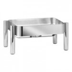 Eastern Tabletop 3997 Jazz Rock 4 Qt. Stainless Steel Square Induction Chafer with Hinged Dome Cover
