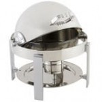 Bon Chef 20014 Petite 3 Qt. Dripless Round Stainless Steel with Brass Accents Roll Top Chafer with Contemporary Legs Bon Chef 20014 Petite 3 Qt. Dripless Round Stainless Steel with Brass Accents Roll Top Chafer with Contemporary Legs