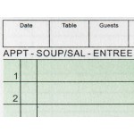 Choice 1 Part Green and White Guest Check with Beverage Lines and Bottom Guest Receipt - 10/Pack Choice 1 Part Green and White Guest Check with Beverage Lines and Bottom Guest Receipt - 10/Pack